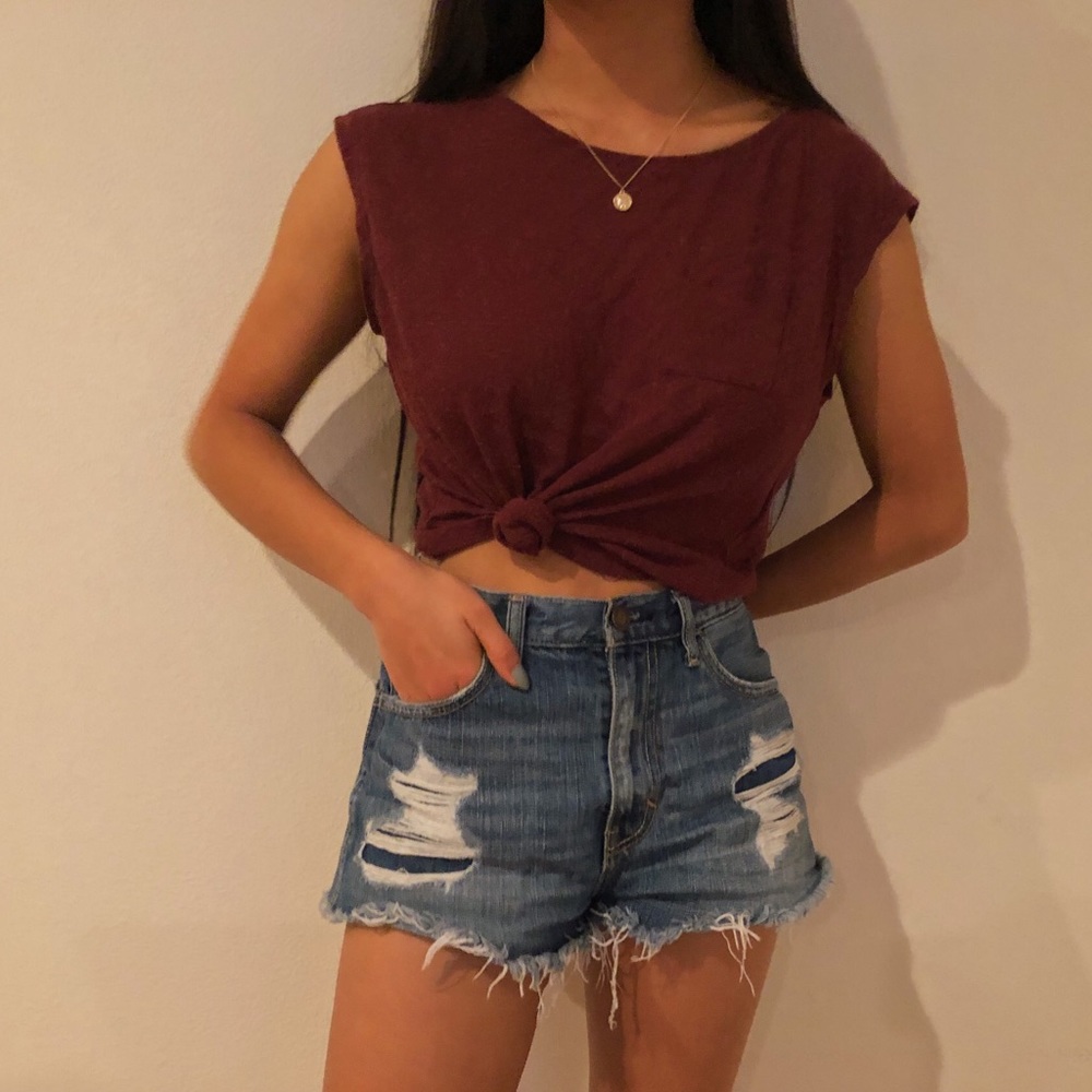 H&M Maroon Pocket Tee